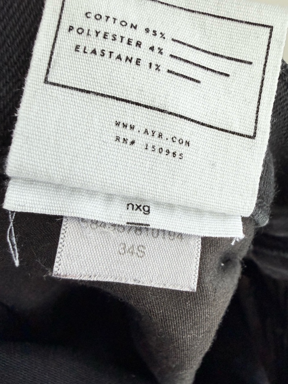 AYR The Pop Black High Rise Straight Leg Jeans Raw Hem Cropped Short 34 S Short - Picture 10 of 16